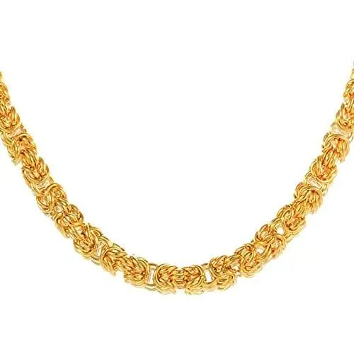 Jewelry Kingdom 1 Byzantine Chain Necklace or Bracelet for Men and Women, Thick of 8mm, Length of 7-30inches (Color of 14K Gold or Sterling Silver) Jewelry Kingdom 1 Byzantine Chain Necklace or Bracelet for Men and Women, Thick of 8mm, Length of 7-30inches (Color of 14K Gold or Sterling Silver)
