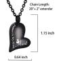 CHISMORL Black Stainless Steel Ashes Holder Memorial Urn Necklaces Pendant Heart Cremation Keepsake Jewelry-Forever in My Heart