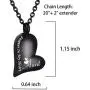 CHISMORL Black Stainless Steel Ashes Holder Memorial Urn Necklaces Pendant Heart Cremation Keepsake Jewelry-Forever in My Heart CHISMORL Black Stainless Steel Ashes Holder Memorial Urn Necklaces Pendant Heart Cremation Keepsake Jewelry-Forever in My Heart