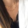 Evazen Boho Layered Necklace Gold Leaf Choker Necklaces with Black Bead Adjustable Fashion Chain Jewelry for Women and Girls