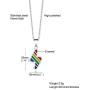 AIKESIWAI Lesbian Necklace,Lesbian Stuff,Pride Rainbow Necklace,Stainless Steel Rainbow Pendant, LGBT Pendant, Gay Lesbian Pride Pendant