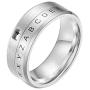 JAJAFOOK 8MM Mens Stainless Steel Alphabet Number Spinner Ring Decoder Design Silver, Black, Gold