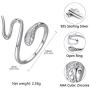 Snake Ring for Women|925 Sterling Silver Personalized Serpent Wrap Ring Adjustable