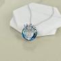 POPLYKE Lotus Flower Necklace for Women Sterling Silver Lotus with Blue/Purple/Volcano Crystal Jewelry for Girls Mom Birthday