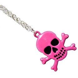 Western Fashion Pink Skull Pendant Necklace