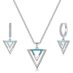 Ursteel Necklace and Earring Sets for Women, 14K Gold Plated Cubic Zirconia Butterfly Triangle Circle Evil Eye Necklace Earring Jewelry Set for Women