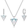 Ursteel Necklace and Earring Sets for Women, 14K Gold Plated Cubic Zirconia Butterfly Triangle Circle Evil Eye Necklace Earring Jewelry Set for Women