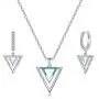 Ursteel Necklace and Earring Sets for Women, 14K Gold Plated Cubic Zirconia Butterfly Triangle Circle Evil Eye Necklace Earring Jewelry Set for Women