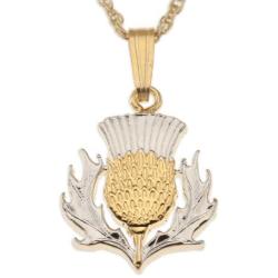 Scottish Thistle Pendant & Necklace, Scotland Two Pound Coin Hand Cut