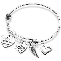 Memorial Bracelet in Memory of Dad Mom Sympathy Gift A Piece of My Heart Lives in Heaven Loss Jewelry for Her