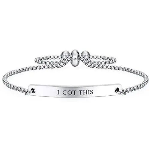 Kisseason Inspirational Mantra Bracelet for Women Girl Jewelry Adjustable Chain Friendship Bangle Bracelet Kisseason Inspirational Mantra Bracelet for Women Girl Jewelry Adjustable Chain Friendship Bangle Bracelet