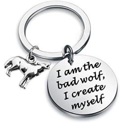 SEIRAA Bad Wolf Tardis Keychain Movie Inspirational Gift I Am The Bad Wolf Jewelry