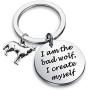 SEIRAA Bad Wolf Tardis Keychain Movie Inspirational Gift I Am The Bad Wolf Jewelry