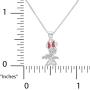 Disney Minnie Mouse Sterling Silver Pendant Necklace w/Red Polka Dot Bow Jewelry for Women
