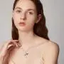 AOBOCO Sterling Silver Cute Animal Heart Pendant Necklace for Women Teen Girls, Embellished with Crystals from Austria