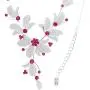 Rosemarie Collections Womens 3 Piece Rhinestone And Metal Mesh Floral Statement Necklace Bracelet Earring Set Rosemarie Collections Womens 3 Piece Rhinestone And Metal Mesh Floral Statement Necklace Bracelet Earring Set