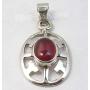 SilverStarJewel 925 Solid Sterling Silver Carnelian Celtic Pendant 1.2'' Fashion Stone
