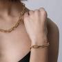 CLASSYZINT Gold Chain Cuban Link Bracelet for Men Women, Coin Pendant Anklet, Paperclip Oval Chain Bracelet Gold Plated