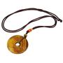 Nupuyai Reiki Healing Crystal Donut Pendant, Lucky Quartz Gemstone Pendant Necklace