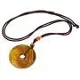 Nupuyai Reiki Healing Crystal Donut Pendant, Lucky Quartz Gemstone Pendant Necklace