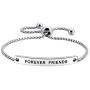 Foreve Friends Stainless Steel Engraved Inspirational Adjustable Bracelet Jewelry for Women Girls