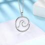 Womens Ocean Wave Necklace Earrings Set 925 Sterling Silver Sea Beach Jewelry Set Girls Boho Jewelry Sea Jewelry for Surfer Beach Lover Gift