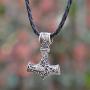 AILUOR Men Viking Leather Norse Thors Hammer Mjolnir Celtic Knot Pendant Necklace Jewelry Scandinavian