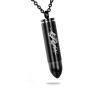 HooAMI Bullet Pendant Necklace Stainless Steel Cremation Urn Ash Memorial Keepsake Jewelry for Men