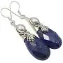 SilverStarJewel Solid Sterling Silver Navy Blue Lapis Lazuli Earrings 2.1'' Jewellery Gift SilverStarJewel Solid Sterling Silver Navy Blue Lapis Lazuli Earrings 2.1'' Jewellery Gift