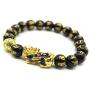 Feng Shui Prosperity 10mm Hand Carved Mantra Bead Bracelet with Color Changed Pi Xiu/Pi Yao Attract Wealth and Good Luck
