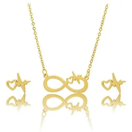Gold Plated Stainless Steel EKG Actual Heartbeat Love Cardiogram Earring Necklace 2 Pack Set Cute Lifeline Pulse Cardiogram Pendant Necklace Stud for Women Valentines Day Jewelry Set Gifts Gold Plated Stainless Steel EKG Actual Heartbeat Love Cardiogram Earring Necklace 2 Pack Set Cute Lifeline Pulse Cardiogram Pendant Necklace Stud for Women Valentines Day Jewelry Set Gifts