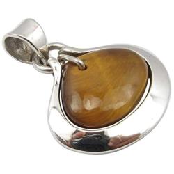SilverStarJewel 925 Sterling Silver Tigers Eye Pendant 1.1'' Low Price
