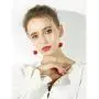 4 Pairs 3D Lifelike Red Cherry Dangle Drop Earrings Creative Assorted Cute Fruits Earring Charm Sweet Jewelry Set for Women Girls Kids
