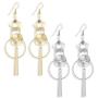 ZRosse 2 Pairs Floral rhinestone Long Earrings Pendientes Jewelry Round Dangle Earrings For Women Gold Color Fashion