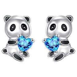 S925 Sterling Silver Unicorn Earrings Cat Earrings Elephant Earrings Panda Earrings Penguin Earrings Forever Love Animal Stud Earrings Gift for Her, Women, Daughter