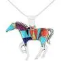 Horse Necklace Sterling Silver Genuine Turquoise & Gemstones with 20'' Chain Horse Necklace Sterling Silver Genuine Turquoise & Gemstones with 20'' Chain