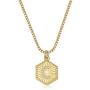 IEFRICH Gold Initial Pendant Necklaces for Women, 14K Gold Plated Dainty Cubic Zirconia Hexagon Initial Pendant Necklace for Women Teen Girls Jewelry Gifts