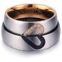 LAVUMO Matching Promise Rings for Couples Love You Forever Wedding Bands Sets for Him and Her Half Heart Rings Stainless Steel 6mm with Box Comfort Fit