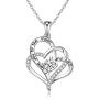 NEWNOVE I Love You to The Moon and Back Sterling Silver Heart Necklace for Women, Romantic Gifts for Her on Valentines Day Mothers Day Anniversary Christmas Birthday Gifts for Women Girls