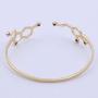 SENFAI Dopamine Serotonin Birthstone Cuff Bracelet 3 Tone Adjustable Great Gift for Women (March, gold-plated-brass)