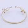 SENFAI Dopamine Serotonin Birthstone Cuff Bracelet 3 Tone Adjustable Great Gift for Women (March, gold-plated-brass)
