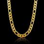 STRUCTURE BY NES 24K Yellow Gold Plated Brass Polished Figaro Mens Chain Necklace