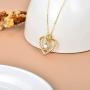 SISGEM 14k Solid Gold Heart Necklace,Infinity Necklace for Women,0.55 Carat(CTTW ) Moissanite Heart Pendant Necklace Women Birthday Jewelry Necklaces for Girls 18(Yellow, 14K-gold)