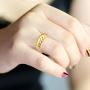 LAOBOYS JEWELLERY 18k Gold Plated Twisted Signet Chunky Dome Ring Best Gift Stacking Band Women Jewelry Minimalist Ring Size 6 to 10
