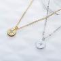 S.Leaf Gold Necklaces for Women Coin Necklace Starburst Pendant Sterling Silver Necklace
