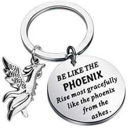 Phoenix Keychain Inspirational Phoenix Gifts Rising Phoenix Pendant Jewelry Encouragement Recovery Gifts Phoenix Lovers Graduates Gifts