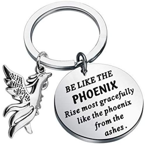 Phoenix Keychain Inspirational Phoenix Gifts Rising Phoenix Pendant Jewelry Encouragement Recovery Gifts Phoenix Lovers Graduates Gifts
