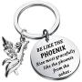 Phoenix Keychain Inspirational Phoenix Gifts Rising Phoenix Pendant Jewelry Encouragement Recovery Gifts Phoenix Lovers Graduates Gifts