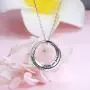 APOTIE Sterling Silver Daughter Necklace S925 Circle Word Pendant Inspirational Jewelry for Daughter Women Girls Teens