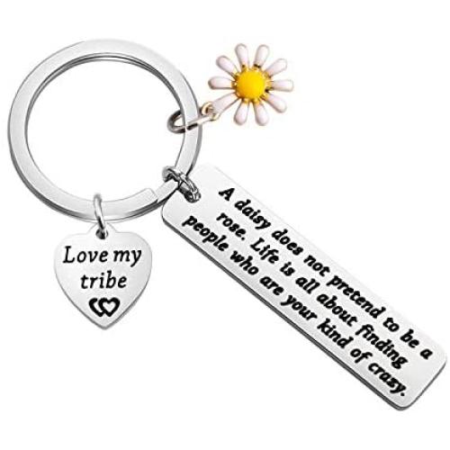 TIIMG My Tribe Gift Daisy Jewelry Celebrate Friendship Gift Love My Bride Tribe Jewelry Tribal Keychain Sorority Sister Gift
